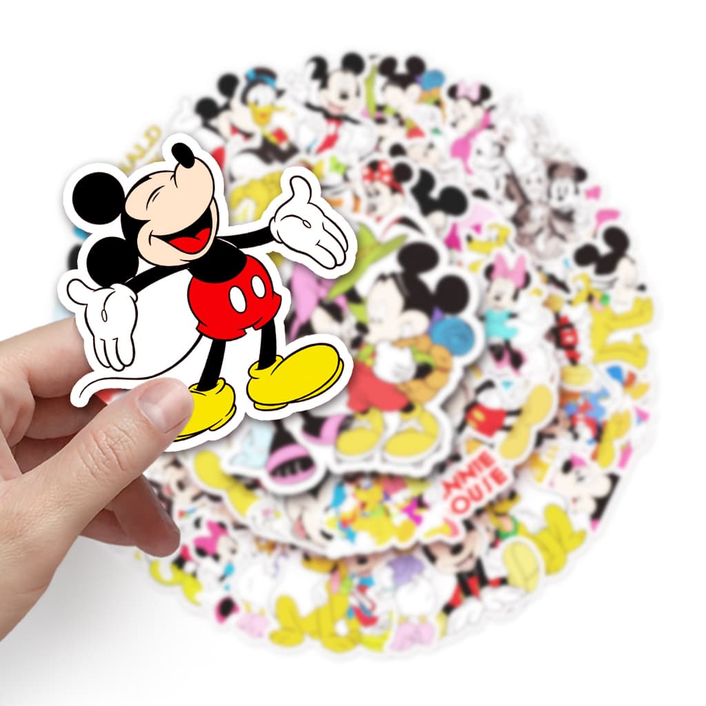 50 ชิ้นตลก Disney Mickey สติกเกอร์กันน้ํา DIY สําหรับโทรศัพท์แล็ปท็อปรถสติกเกอร์ Creative Home Decal รูปที่ 5