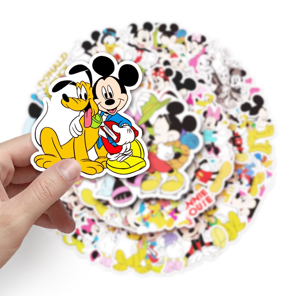 50 ชิ้นตลก Disney Mickey สติกเกอร์กันน้ํา DIY สําหรับโทรศัพท์แล็ปท็อปรถสติกเกอร์ Creative Home Decal รูปที่ 6