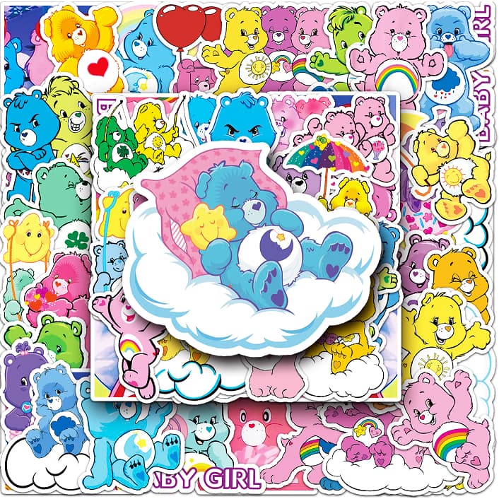 50 ชิ้น Funny Care หมีสติกเกอร์กันน้ํา DIY สําหรับโทรศัพท์แล็ปท็อปรถสติกเกอร์ Creative Home Decal รูปที่ 1