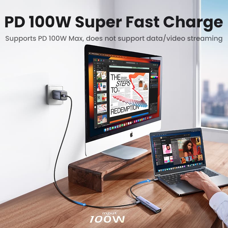 Ugreen อะแดปเตอร์ฮับ 5Gpbs USB-C เป็น USB 3.0 HDMI 4K 30Hz 4K 60Hz PD100W สําหรับ MacBook Air Dell XPS13 IPAD Pro 2020 Samsung S21\S20 รูปที่ 4