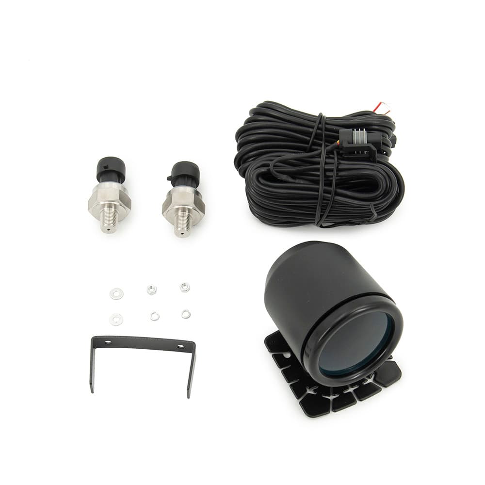 52 มม.Dual Red & Blue จอแสดงผล LED Air Suspension Gauge ความดันอากาศ Guage LED ดิจิตอล 2 ชิ้น 1/8NPT เซ็นเซอร์ยาว 5 เมตรและผู้ถือหมุน รูปที่ 3