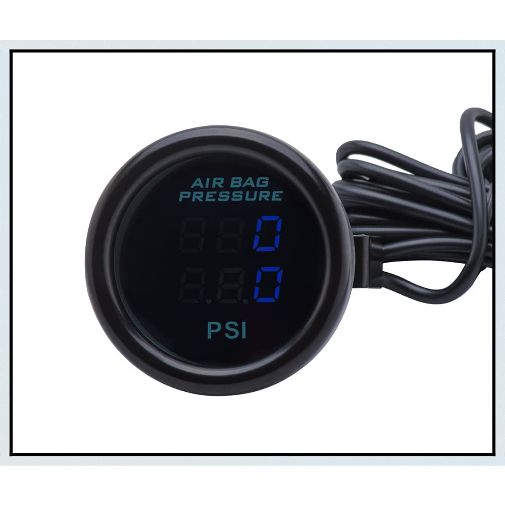 52 มม.Dual Red & Blue จอแสดงผล LED Air Suspension Gauge ความดันอากาศ Guage LED ดิจิตอล 2 ชิ้น 1/8NPT เซ็นเซอร์ยาว 5 เมตรและผู้ถือหมุน รูปที่ 6