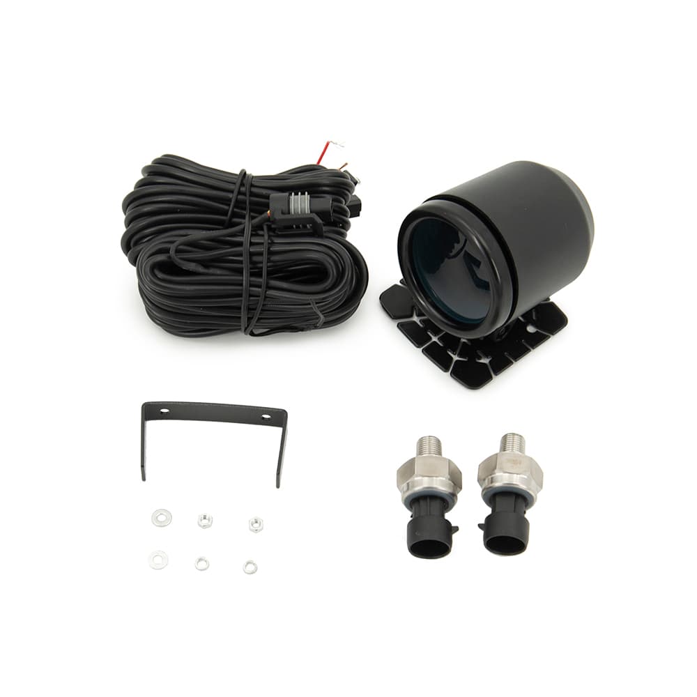 52 มม.Dual Red & Blue จอแสดงผล LED Air Suspension Gauge ความดันอากาศ Guage LED ดิจิตอล 2 ชิ้น 1/8NPT เซ็นเซอร์ยาว 5 เมตรและผู้ถือหมุน รูปที่ 1