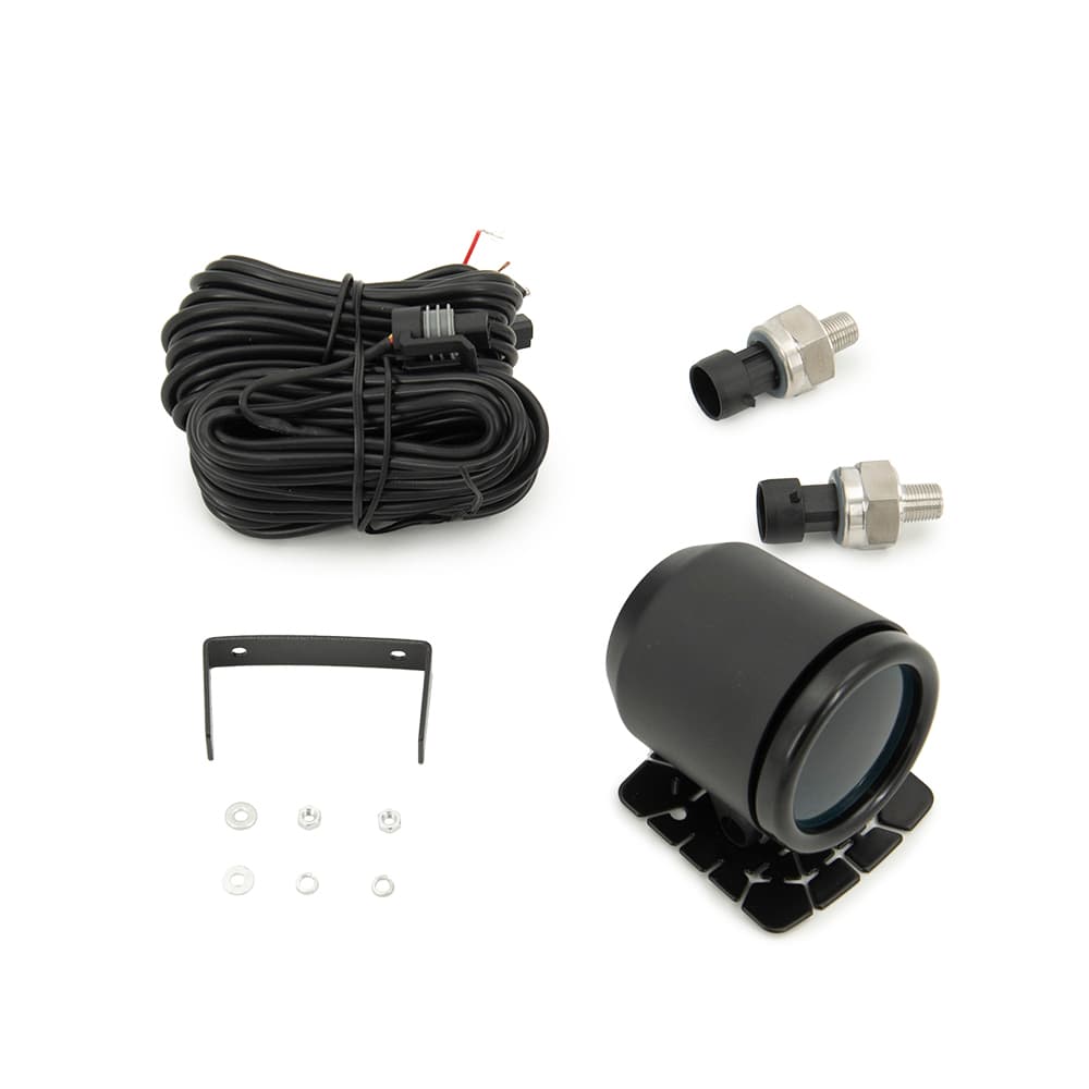 52 มม.Dual Red & Blue จอแสดงผล LED Air Suspension Gauge ความดันอากาศ Guage LED ดิจิตอล 2 ชิ้น 1/8NPT เซ็นเซอร์ยาว 5 เมตรและผู้ถือหมุน รูปที่ 2