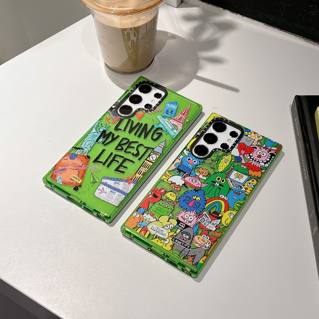 แวววาว สัตว์ประหลาดเดินทาง กล่อง Samsung Galaxy S26 Ultra S25 Ultra S25 S24 Ultra S24 Plus S24 S23 Ultra S23 Plus S23 S22 Ultra S25 Plus Case เคสโทรศัพท์ใหม่ พิมพ์คำด้านข้าง ขอบหนาซิลิโคนป้องกันการตก เคสมือถือซัมซุง รูปที่ 9