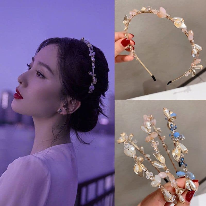 ที่คาดผมหรูหราคริสตัล สไตล์เกาหลี ประณีต แวววาว สำหรับผู้หญิง อุปกรณ์เสริมผมแฟชั่น รูปที่ 3