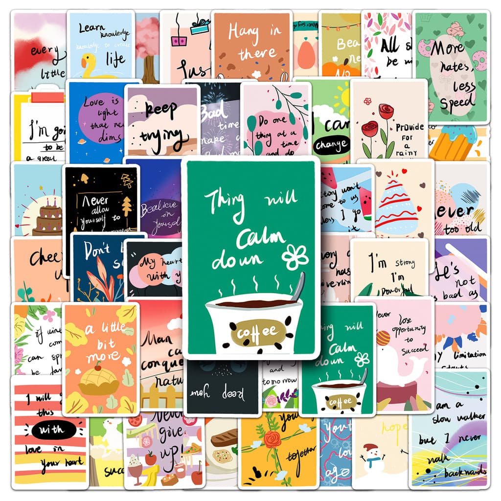 50 ชิ้นตลก Encourage สติกเกอร์กันน้ํา DIY สําหรับโทรศัพท์แล็ปท็อปรถสติกเกอร์ Creative Home Decal รูปที่ 1