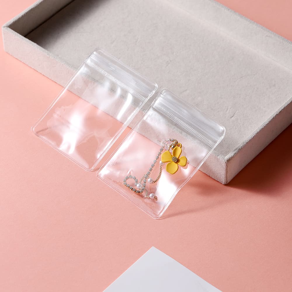 St.kunkka 20-50 ชิ้น ซองซิป ถุงซิปล็อคพลาสติก ถุงพลาสติก Ziplock pvc สีโปร่งใส สําหรับใส่เครื่องประดับ ต่างหู จํานวน รูปที่ 9
