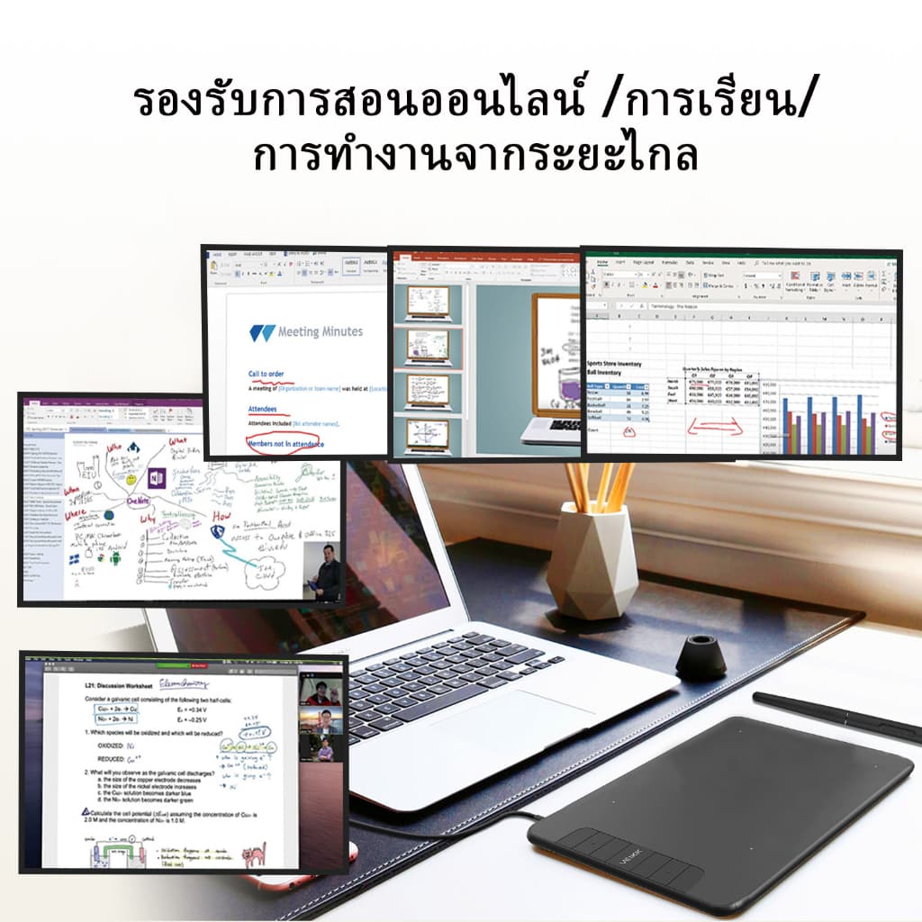 VEIKK VK640 เม้าส์ปากกา แท็บเล็ตปากกาแบบไม่ใช้แบตเตอรี่ขนาด 6x4 นิ้วพร้อมฟังก์ชันเอียง รองรับ Android/Windows/Mac สำหรับการสอนออนไลน์/ศิลปะดิจิทัล รูปที่ 7