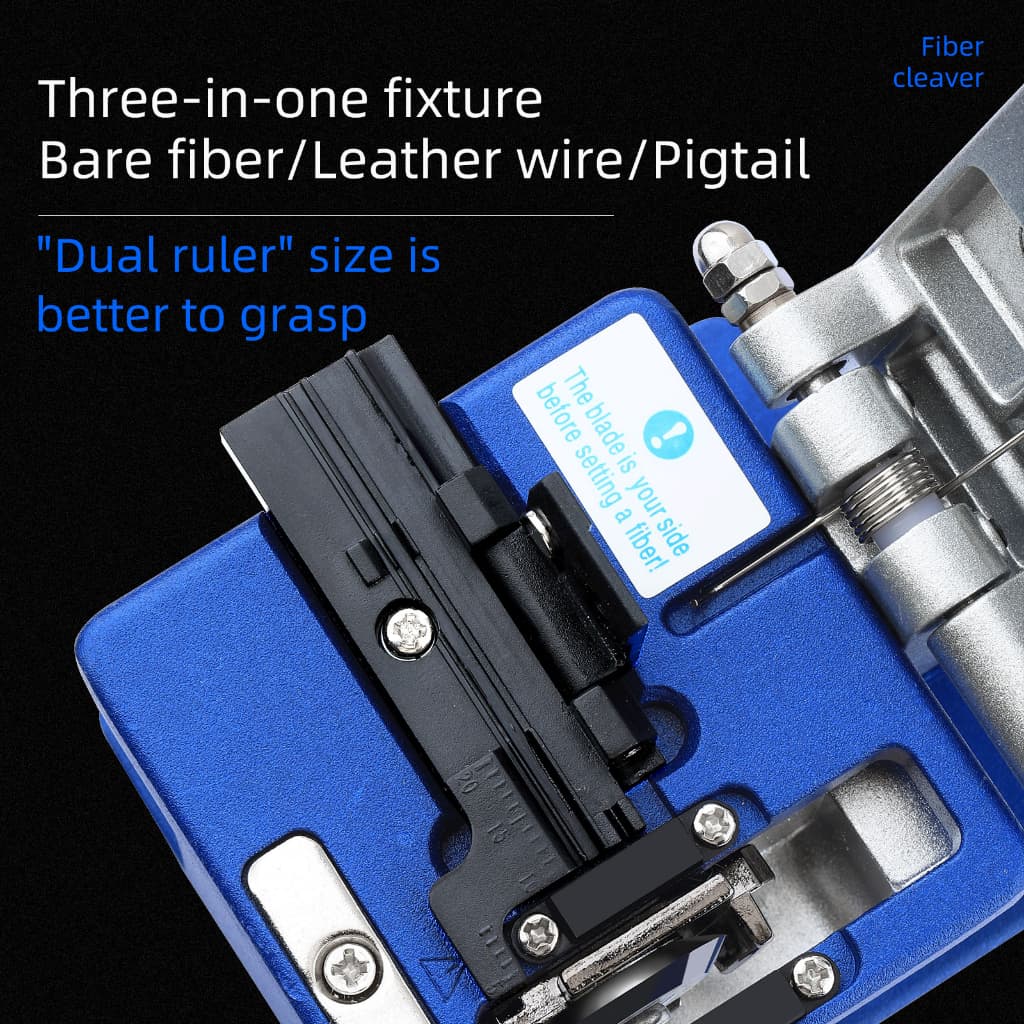 FC-6S Fiber Cleaver FTTH Optical Fiber Cable Cutting เครื่องมือวัสดุโลหะเครื่องตัดสายไฟเบอร์มีด 12 ใบมีดพื้นผิว รูปที่ 5