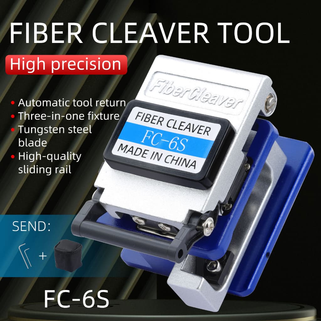 FC-6S Fiber Cleaver FTTH Optical Fiber Cable Cutting เครื่องมือวัสดุโลหะเครื่องตัดสายไฟเบอร์มีด 12 ใบมีดพื้นผิว รูปที่ 1