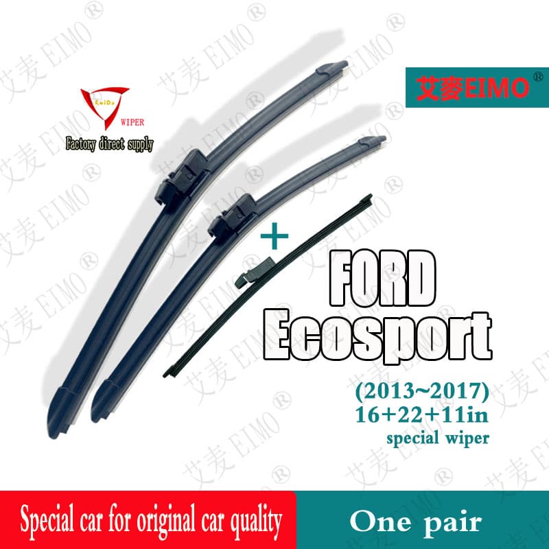 ใบปัดน้ําฝน ด้านหน้า และด้านหลัง สําหรับ Ford Ecosport 16+22+11 2013 ถึง 2017 รูปที่ 1