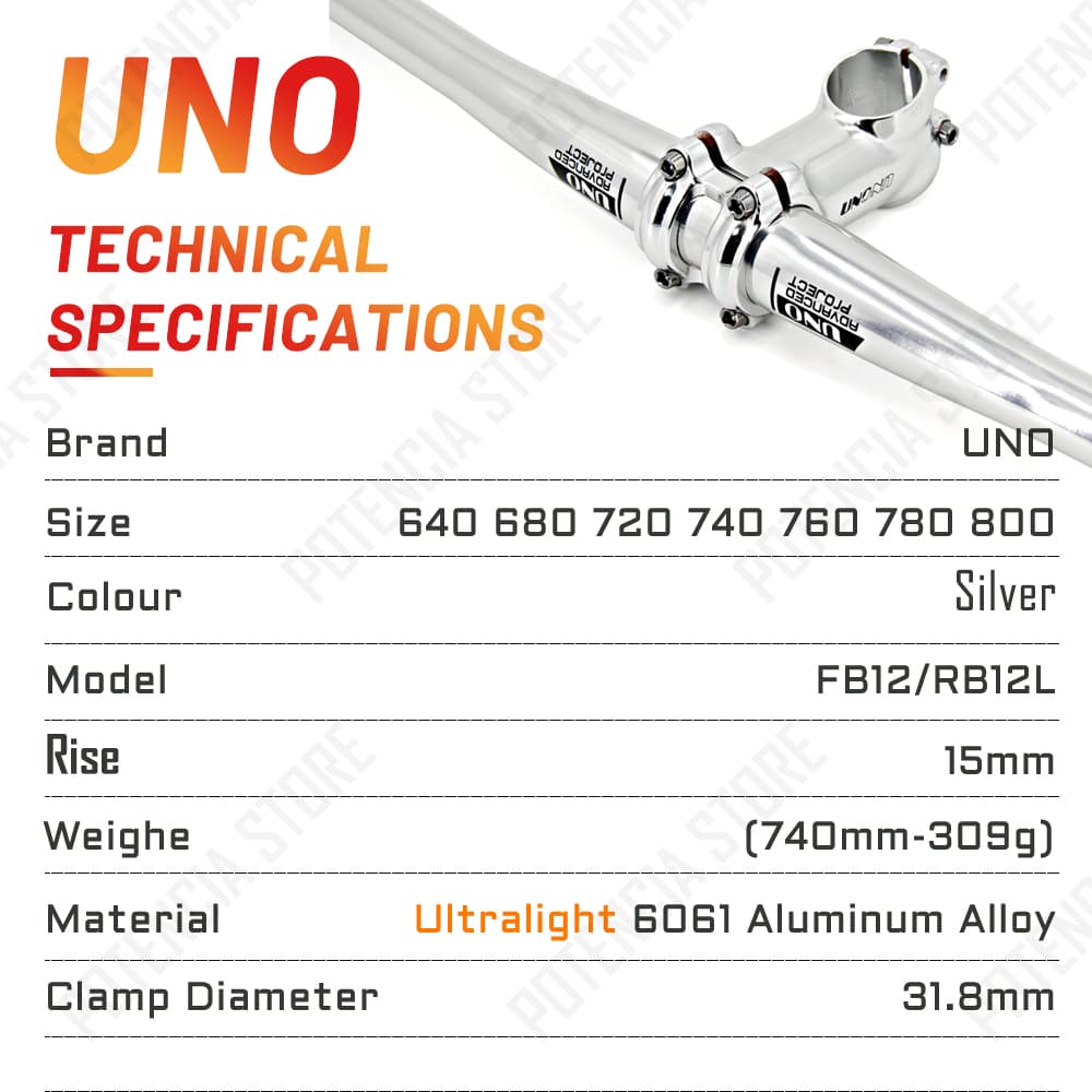 UNO จักรยานHandlebar Matteสีดํา/Bright Silver Mtb Handlebar Fitสําหรับ 25.4/31.8 มม.จักรยานStemอุปกรณ์เสริม รูปที่ 9