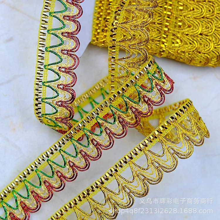 ขายตรง ประดับเลื่อม ผ้าไหม สีทอง สีเงิน อุปกรณ์เสริม สําหรับเต้นรํา เครื่องแต่งกาย รูปที่ 4