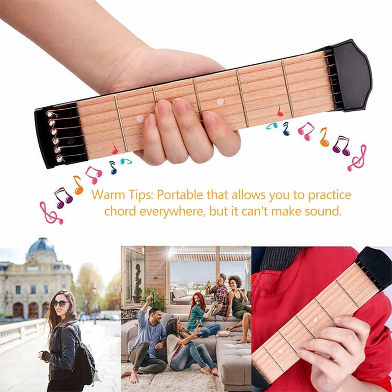 เครื่องมือฝึกซ้อมกีตาร์อะคูสติก ฟิงเกอร์บอร์ด 6 สาย แบบพกพา รูปที่ 7