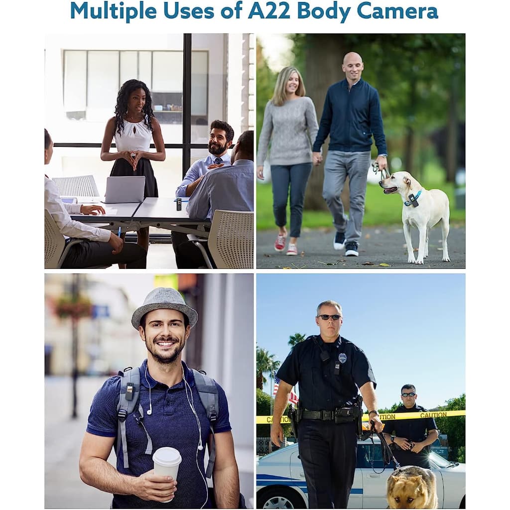 BOBLOV A22 Mini Body Camera, แบตเตอรี่ 2200mAh สําหรับการบันทึก 9 ชั่วโมง,180° เลนส์หมุนได้, บอดี้แคม 1080พี พร้อมหน้าจอ OLED เล่นได้, กล้องวิดีโอพร้อมเสียงสําหรับเดิน, จัดส่ง รูปที่ 6