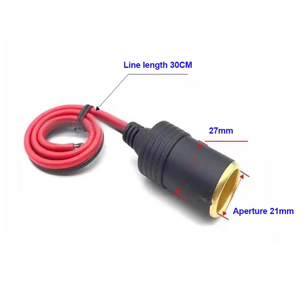 อะแดปเตอร์ซ็อกเก็ตที่จุดในรถยนต์ 12V 24V 10A 15A 20A ตัวเมีย 30 ซม. รูปที่ 6
