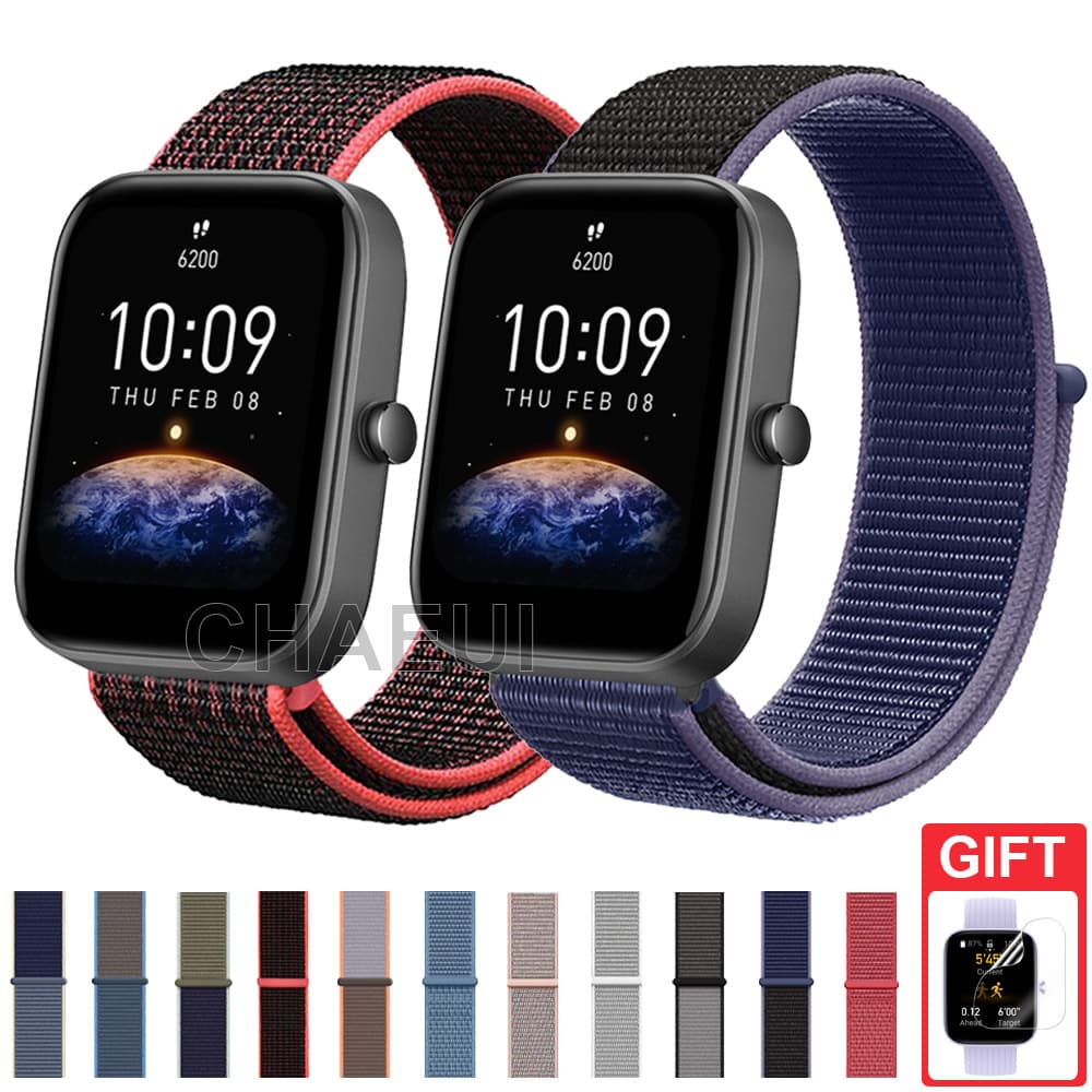 สายรัดไนลอนสร้อยข้อมือสําหรับ Amazfit Bip Max 6 5 Unity 3 U Pro GTS 4 Mini GTS3 GTS2 รูปที่ 1