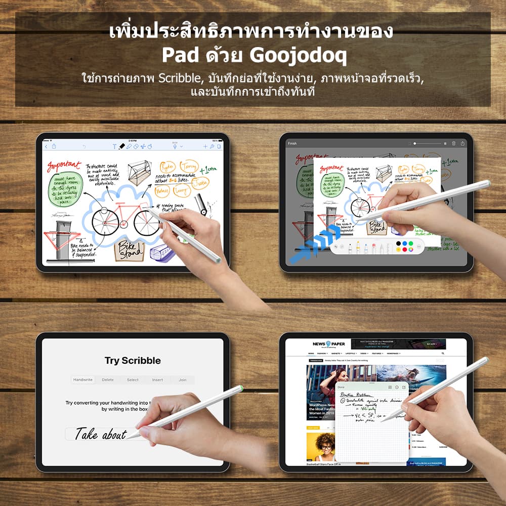 GOOJODOQ GD13 Pro สไตลัสชาร์จแบบไร้สาย พร้อมตัวปฏิเสธฝ่ามือ สําหรับ for iPad 10 9 8 Air5 Pro 11 12.9 รูปที่ 5