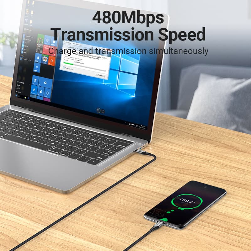 Vention USB C Cable Charger 100W 5A USB C ถึง USB C สายชาร์จเร็ว QC4.0 Type C ถึง Type C สายเคเบิลส่งพลังงาน สําหรับ Macbook Huawei Iphone 15 รูปที่ 9