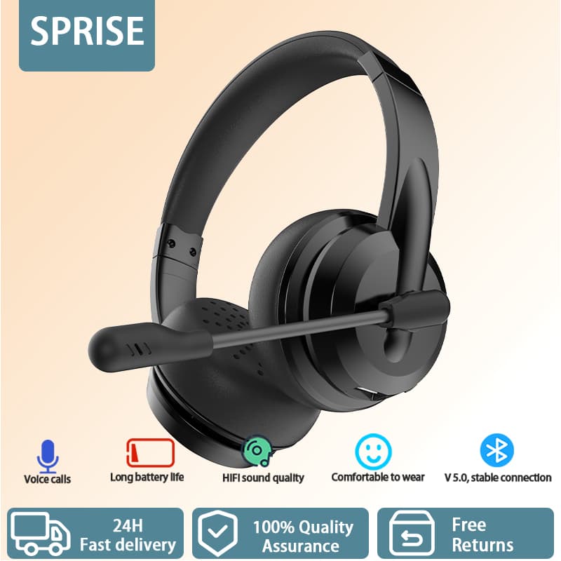 Sprise W6208 หูฟังบลูทูธไร้สาย ตัดเสียงรบกวน พร้อมไมโครโฟน สามารถปรับได้ รูปที่ 1