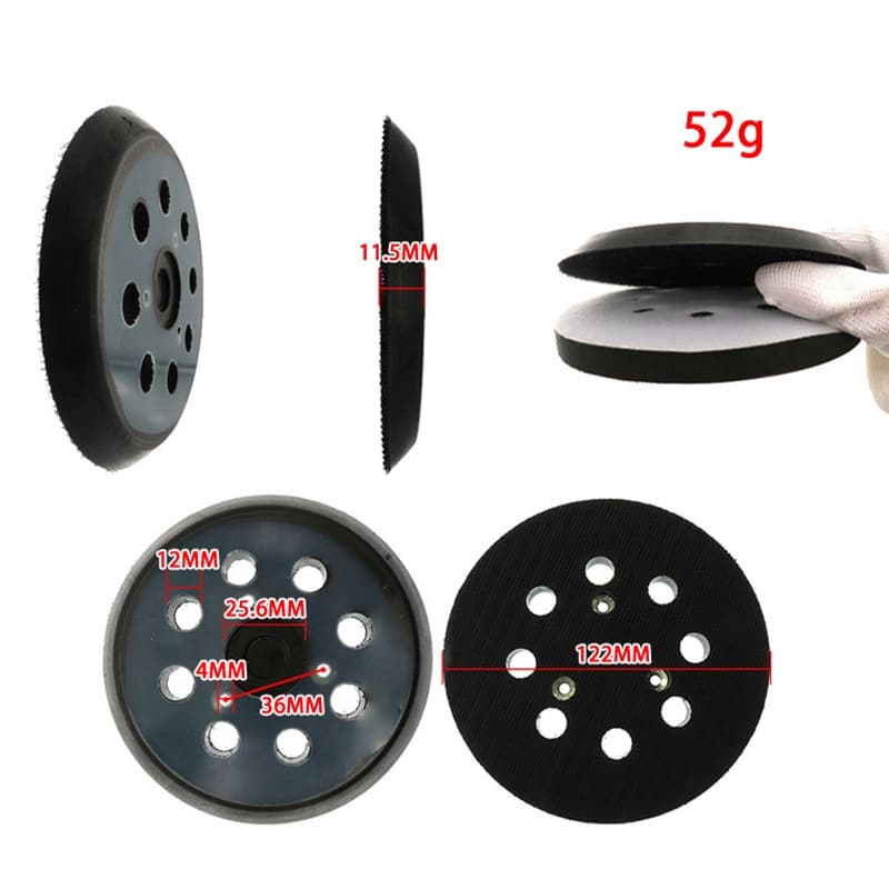 5 นิ้ว 125 มม. 8 หลุม 3 และ 4 เล็บ Hook Loop Orbital Sander ReplacementPad Backing Pad Sanding Backing Disc รูปที่ 2