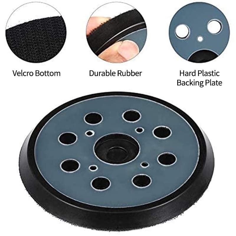 5 นิ้ว 125 มม. 8 หลุม 3 และ 4 เล็บ Hook Loop Orbital Sander ReplacementPad Backing Pad Sanding Backing Disc รูปที่ 9