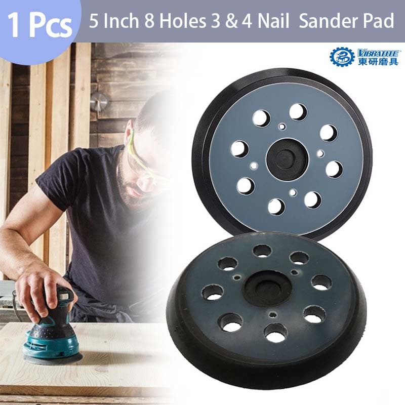 5 นิ้ว 125 มม. 8 หลุม 3 และ 4 เล็บ Hook Loop Orbital Sander ReplacementPad Backing Pad Sanding Backing Disc รูปที่ 1
