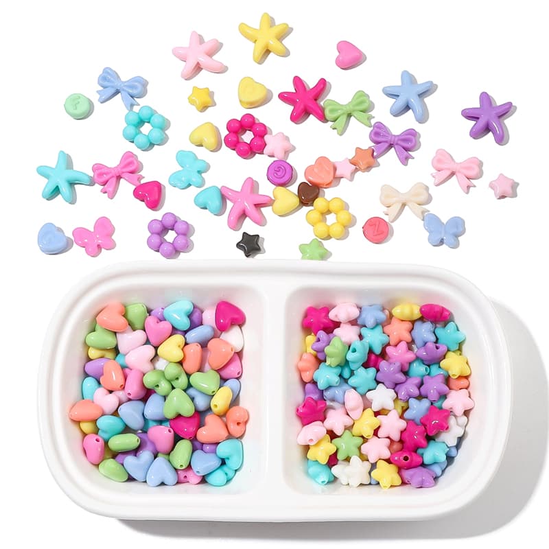 ลูกปัดอะคริลิค สีพื้น สําหรับทําเครื่องประดับ DIY รูปที่ 1