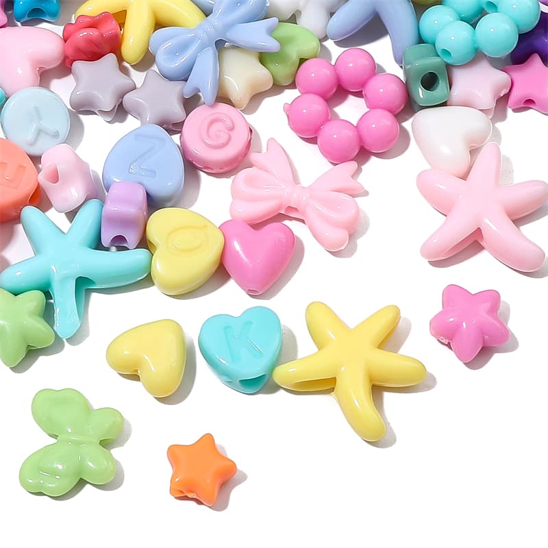 ลูกปัดอะคริลิค สีพื้น สําหรับทําเครื่องประดับ DIY รูปที่ 2