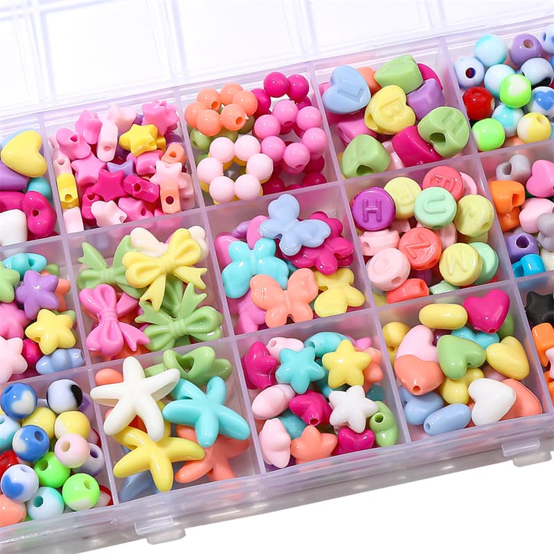 ลูกปัดอะคริลิค สีพื้น สําหรับทําเครื่องประดับ DIY รูปที่ 3