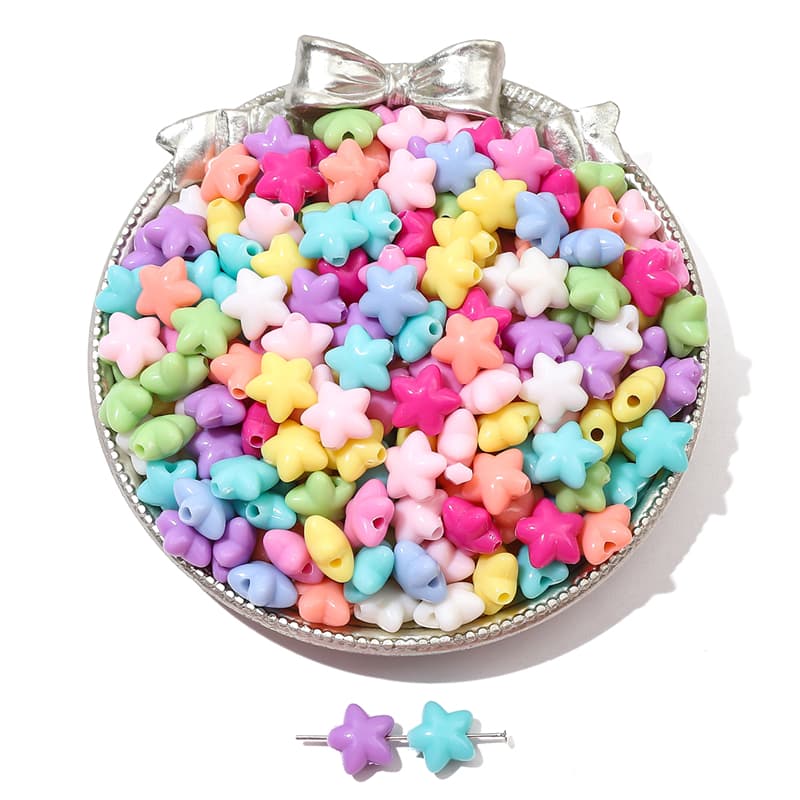 ลูกปัดอะคริลิค สีพื้น สําหรับทําเครื่องประดับ DIY รูปที่ 7