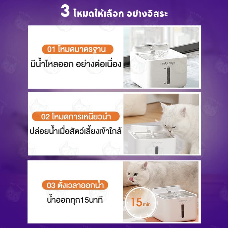 น้ำพุแมวไร้สายอัตโนมัติ แบต6500mAh +กรอง 10 ชิ้น ระบบเซนเซอร์ น้ำพุแมวไร้สาย น้ำพุแมวใส่ถ่าน ฟรีเครื่องมือทำความสะอาด รูปที่ 5