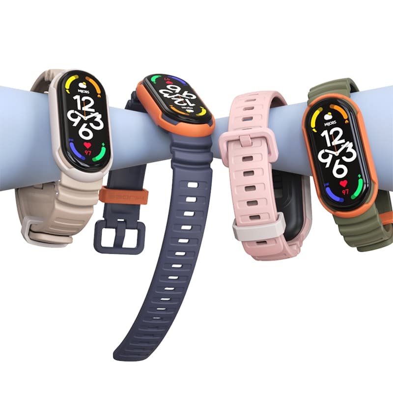 Mijobs สําหรับ Mi Band 10 9 8 ผู้ชายผู้หญิงกันน้ําสําหรับ Mi Band 7 สร้อยข้อมือกีฬาสําหรับ Xiaomi Mi Band 6/Mi Band 5 NFC Global รุ่น TPU เปลี่ยนอุปกรณ์เสริมสายรัดข้อมือ รูปที่ 2