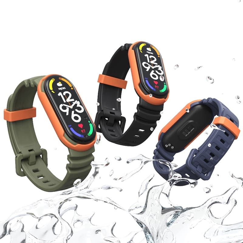 Mijobs สําหรับ Mi Band 10 9 8 ผู้ชายผู้หญิงกันน้ําสําหรับ Mi Band 7 สร้อยข้อมือกีฬาสําหรับ Xiaomi Mi Band 6/Mi Band 5 NFC Global รุ่น TPU เปลี่ยนอุปกรณ์เสริมสายรัดข้อมือ รูปที่ 3