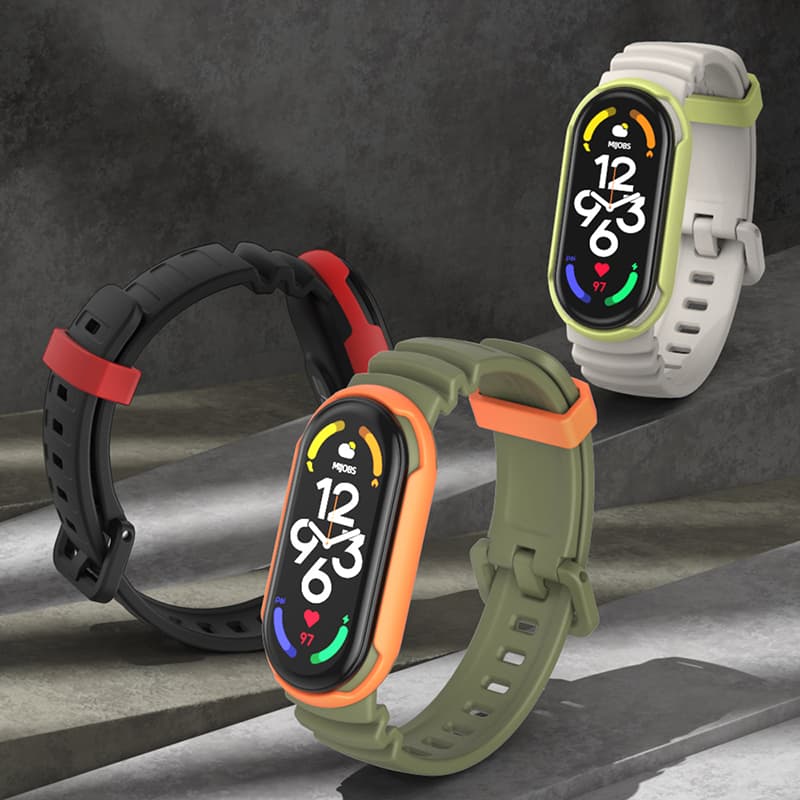 Mijobs สําหรับ Mi Band 10 9 8 ผู้ชายผู้หญิงกันน้ําสําหรับ Mi Band 7 สร้อยข้อมือกีฬาสําหรับ Xiaomi Mi Band 6/Mi Band 5 NFC Global รุ่น TPU เปลี่ยนอุปกรณ์เสริมสายรัดข้อมือ รูปที่ 4