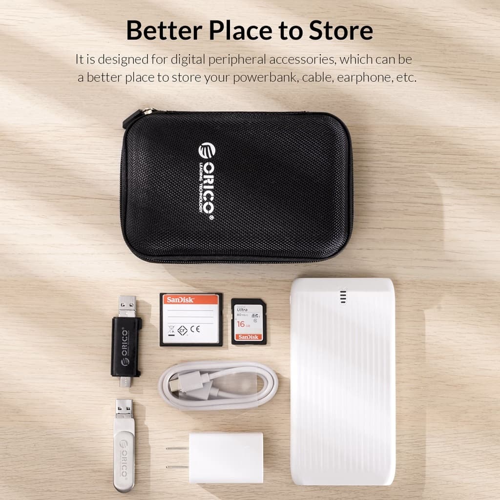 Orico 2.5 นิ้ว HDD/SSD ฮาร์ดไดรฟ์กรณี HDD Protector กระเป๋าแบบพกพาฮาร์ดไดรฟ์ภายนอกสําหรับ USB อุปกรณ์เสริม รูปที่ 4