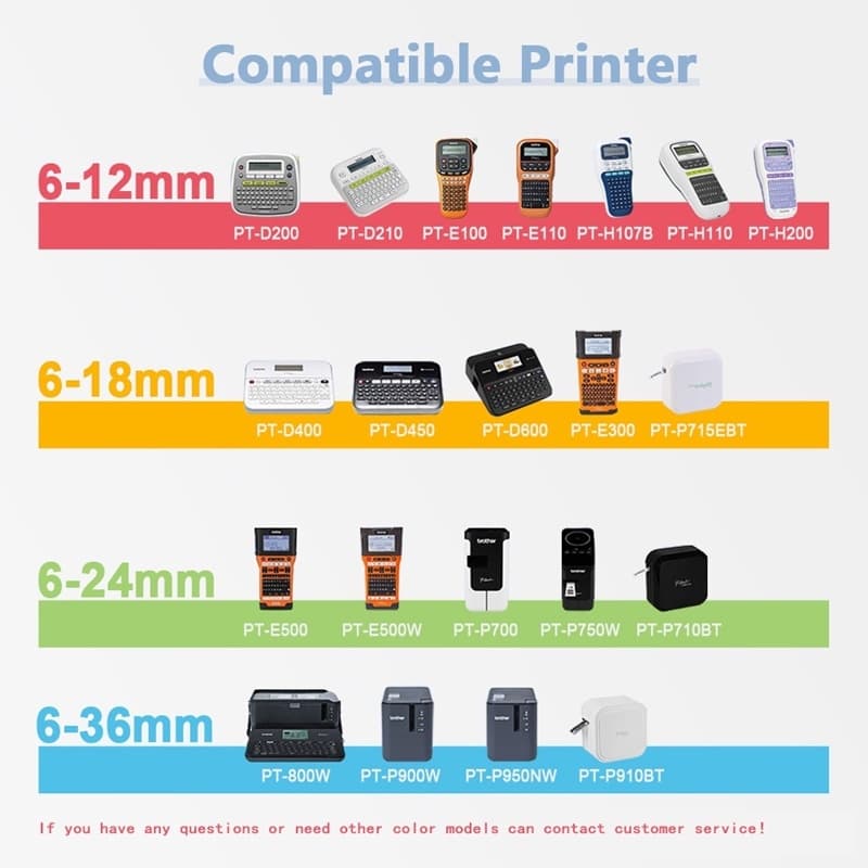 Byz TAPE tze231 เทปฉลากลามิเนต 6 มม. 9 มม. 12 มม. 18 มม. 24 มม. tze231 tze231 TZe-231 สําหรับ Brother P-Touch Pt-D200 Pt-D210 Pt-D600 Pt-D400 Pt1280 Pt1880 รูปที่ 6