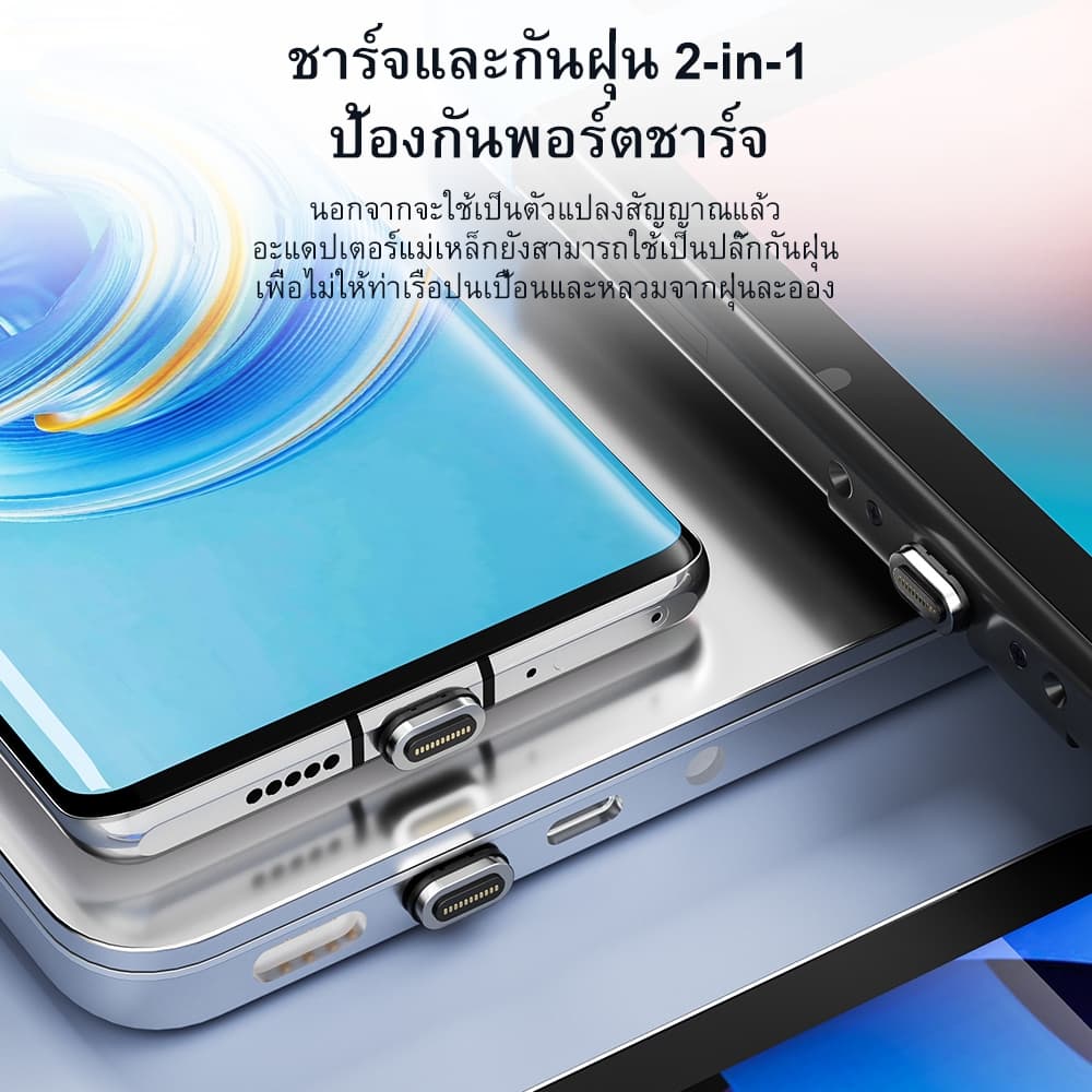 Toocki 100W Type C to Type C OTG อะแดปเตอร์แม่เหล็ก ชาร์จเร็ว USB C to USB C ตัวแปลงข้อศอกแม่เหล็ก รูปที่ 5