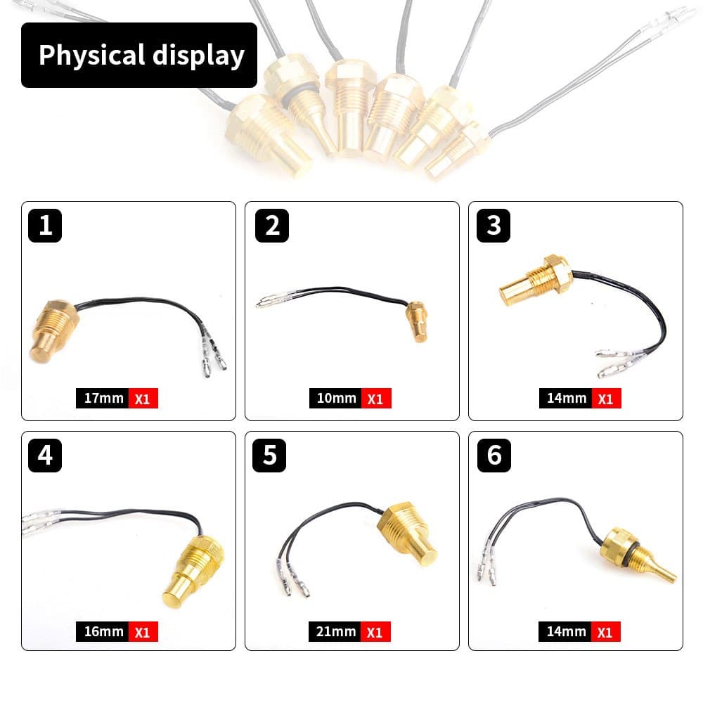 เซ็นเซอร์วัดอุณหภูมิน้ํา 12V/24V Universal ขนาด 10-21 มม. สําหรับรถยนต์ รูปที่ 2