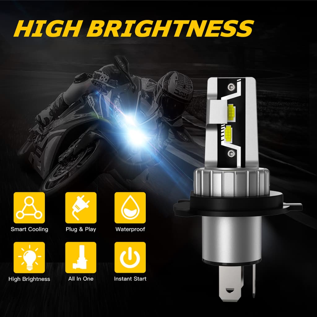 Novsight N57 H4 หลอดไฟหน้ารถจักรยานยนต์ LED 25W 5000LM 6000K รูปที่ 2