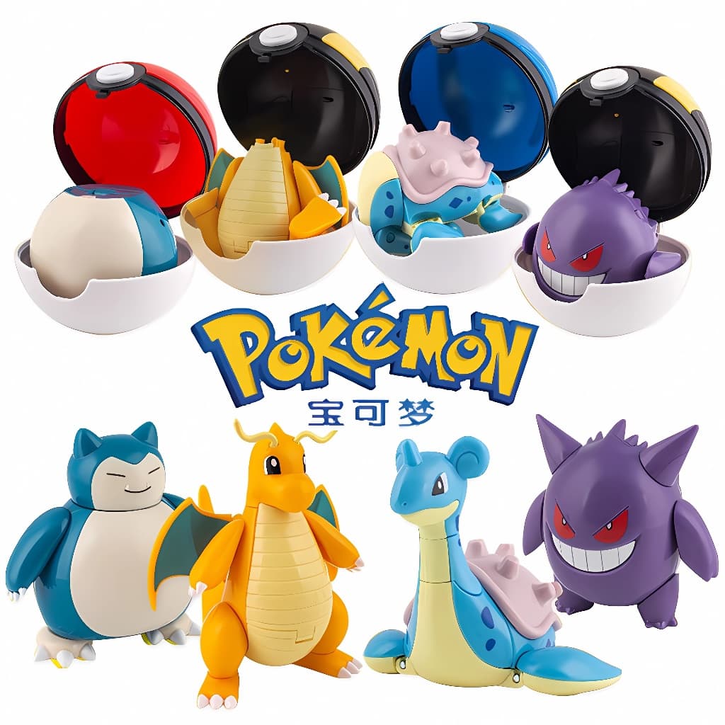 Pokemon โปเกบอล Pikachu Mewtwo Charizard Eevee Gengar แอ็คชั่นฟิกเกอร์ Poke Ball เด็กของเล่น รูปที่ 2