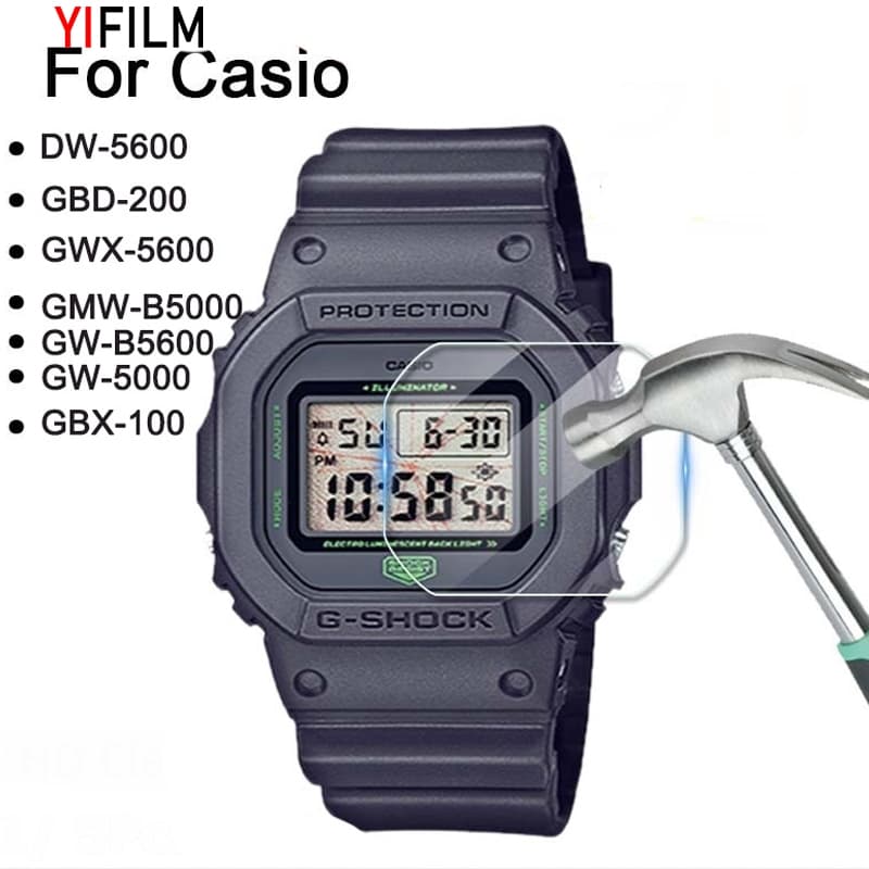 Yifilm ฟิล์มกระจกนิรภัยกันรอยหน้าจอ gshock*1 ชิ้น (DW-5600,GBD-200,GWX-5600,GMW-B5000,GW-B5600,GW-5000,GBX-100) 9H รูปที่ 1