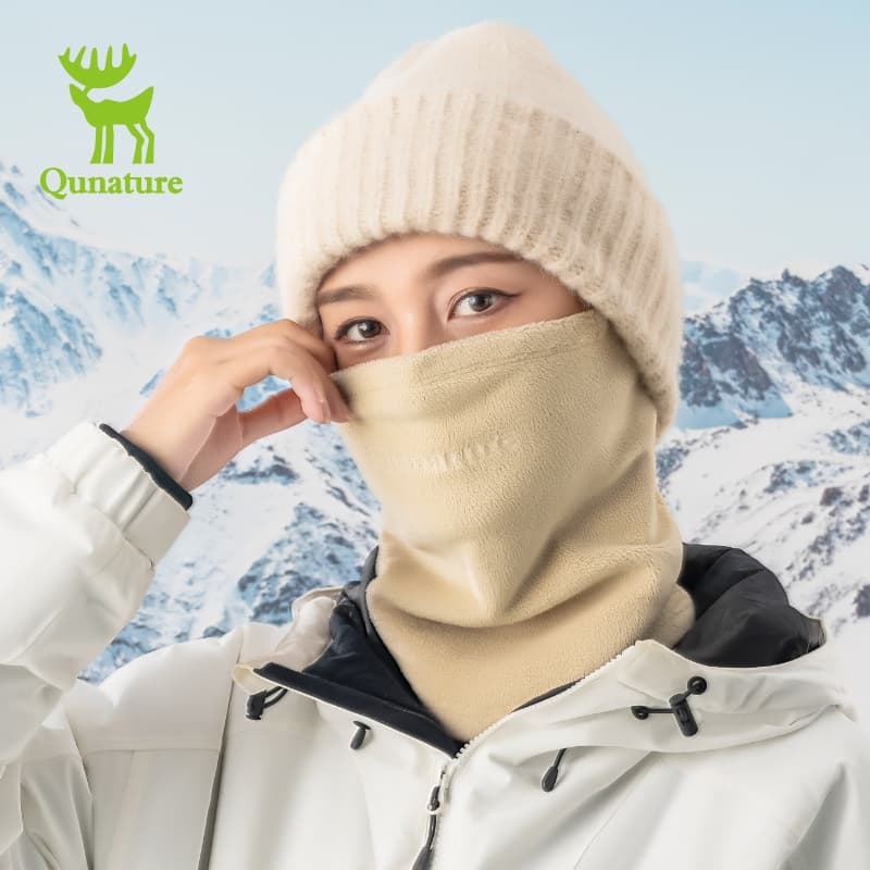 Qunature หน้ากาก ผ้าฟลีซ แบบหนา กันลม ให้ความอบอุ่น สําหรับขี่รถจักรยานยนต์ เล่นสกี กลางแจ้ง รูปที่ 4