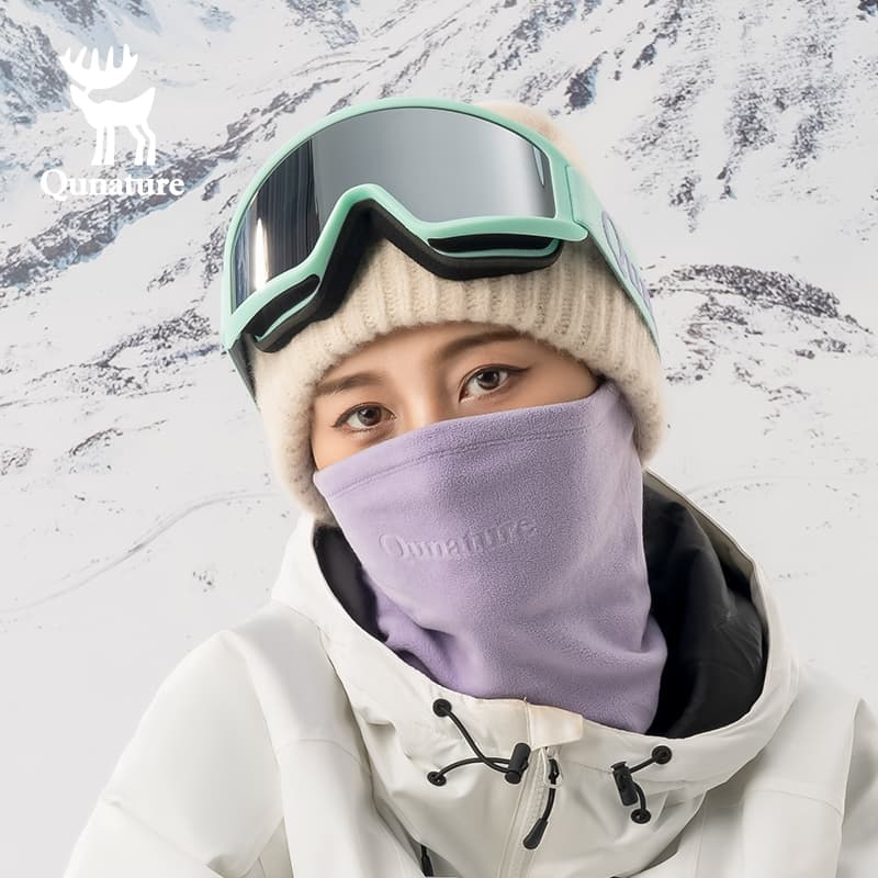 Qunature หน้ากาก ผ้าฟลีซ แบบหนา กันลม ให้ความอบอุ่น สําหรับขี่รถจักรยานยนต์ เล่นสกี กลางแจ้ง รูปที่ 8