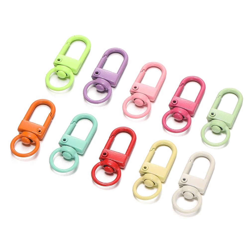 St.kunkka 10 ชิ้น พวงกุญแจตะขอ รูปตัว U ขนาด ตะขอก้ามปู 13x33 มม. สีแคนดี้ สําหรับทําเครื่องประดับ DIY รูปที่ 2