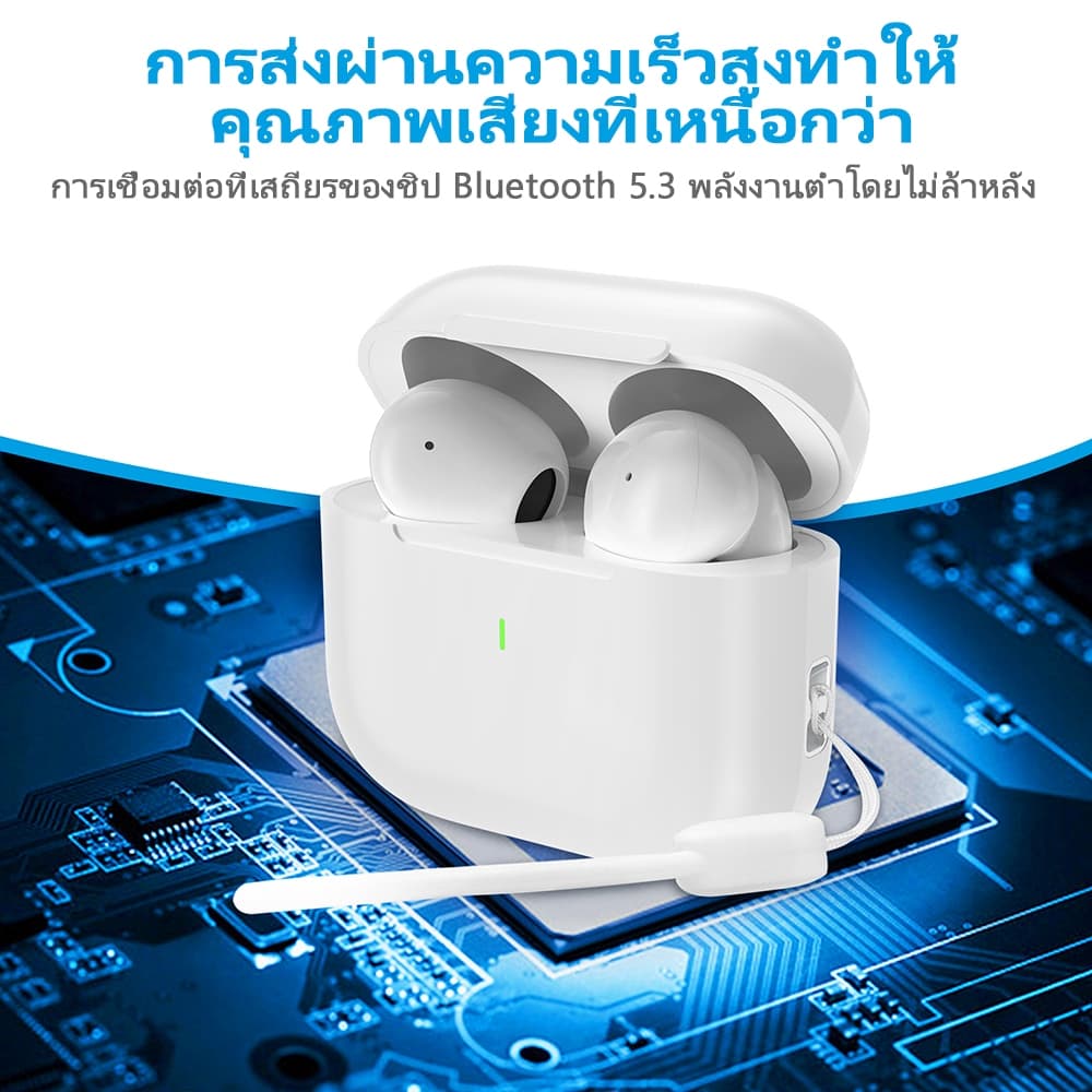 GOOJODOQ หูฟังไร้สาย J201 Bluetooth 5.3 ลดเสียงรบกวน IPX5 ไมโครโฟนในตัว เสียงชัดเจน รูปที่ 3