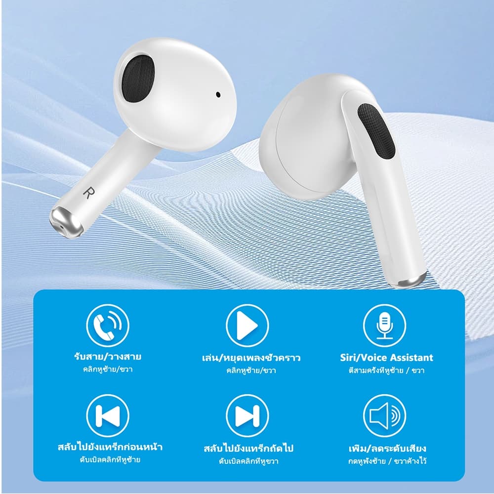 GOOJODOQ หูฟังไร้สาย J201 Bluetooth 5.3 ลดเสียงรบกวน IPX5 ไมโครโฟนในตัว เสียงชัดเจน รูปที่ 6