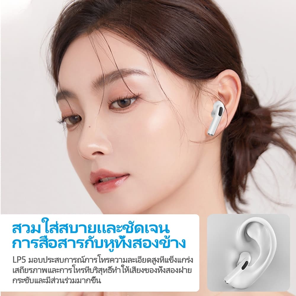 GOOJODOQ หูฟังไร้สาย J201 Bluetooth 5.3 ลดเสียงรบกวน IPX5 ไมโครโฟนในตัว เสียงชัดเจน รูปที่ 8