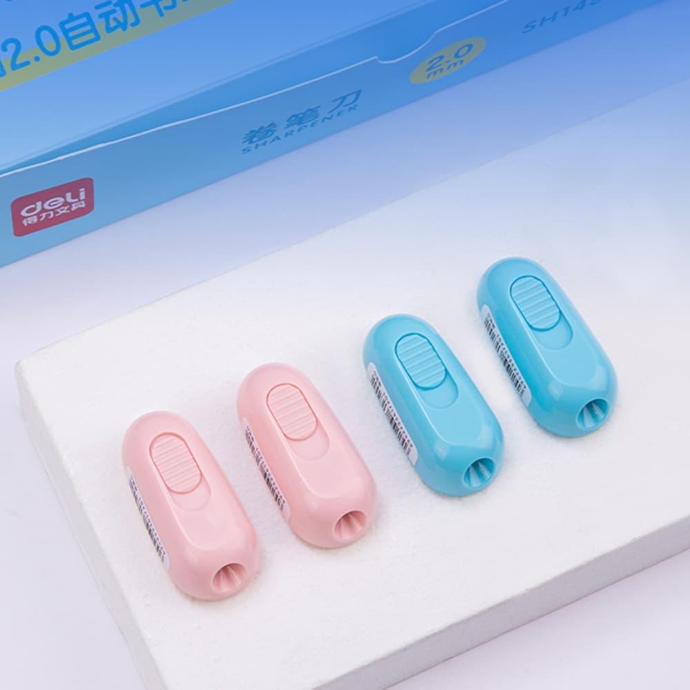 เครื่องเหลาตะกั่วดินสอ Deli 2.0 มม. เครื่องเหลาด้วยมือขนาดเล็กสําหรับเหลาความแม่นยํา รูปที่ 2